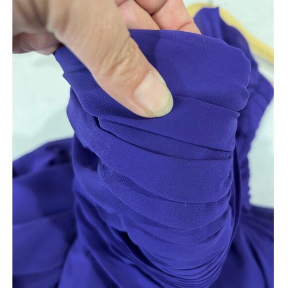 David's Bridal REGENCY Purple Mini Strapless Bandeau Top High Low Chiffon Dress - Picture 4 of 10